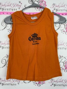 Corona Orange Sleeveless Logo y2k baby tee style cute corona extra Mexico